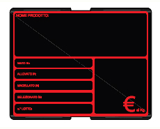 LAVAGNA IN PLP ”MACELLERIA” MM. 140×100 NERA CON SCRITTE ROSSE(210240)