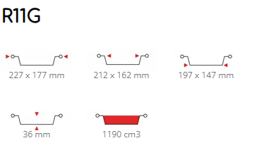 VASCHETTA ALLUMINIO  PER MICROONDE R11G 4 PORZIONI 100 PZ.