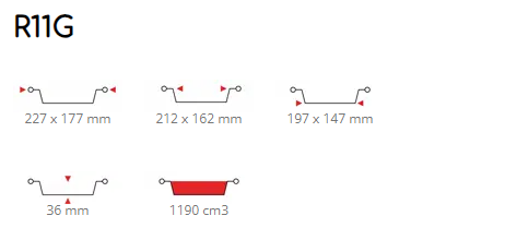 VASCHETTE ALLUMINIO 4 PORZ. R11G  DA 100 PZ