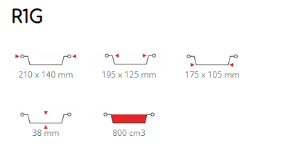 VASCHETTE ALLUMINIO 2 PORZ.  R1G  DA 100 PZ