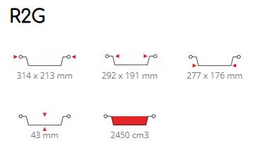 VASCHETTA ALLUMINIO  BIANCO/RAME R2G   6 PORZIONI DA 50 PZ.