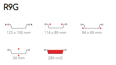 VASCHETTE ALLUMINIO 1/2 PORZ.  R9G  DA 100 PZ.