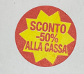 ROTOLO ETI. ADES. “SCONTO 50 % ALLA CASSA” ROTOLINO DA 1000 PZ